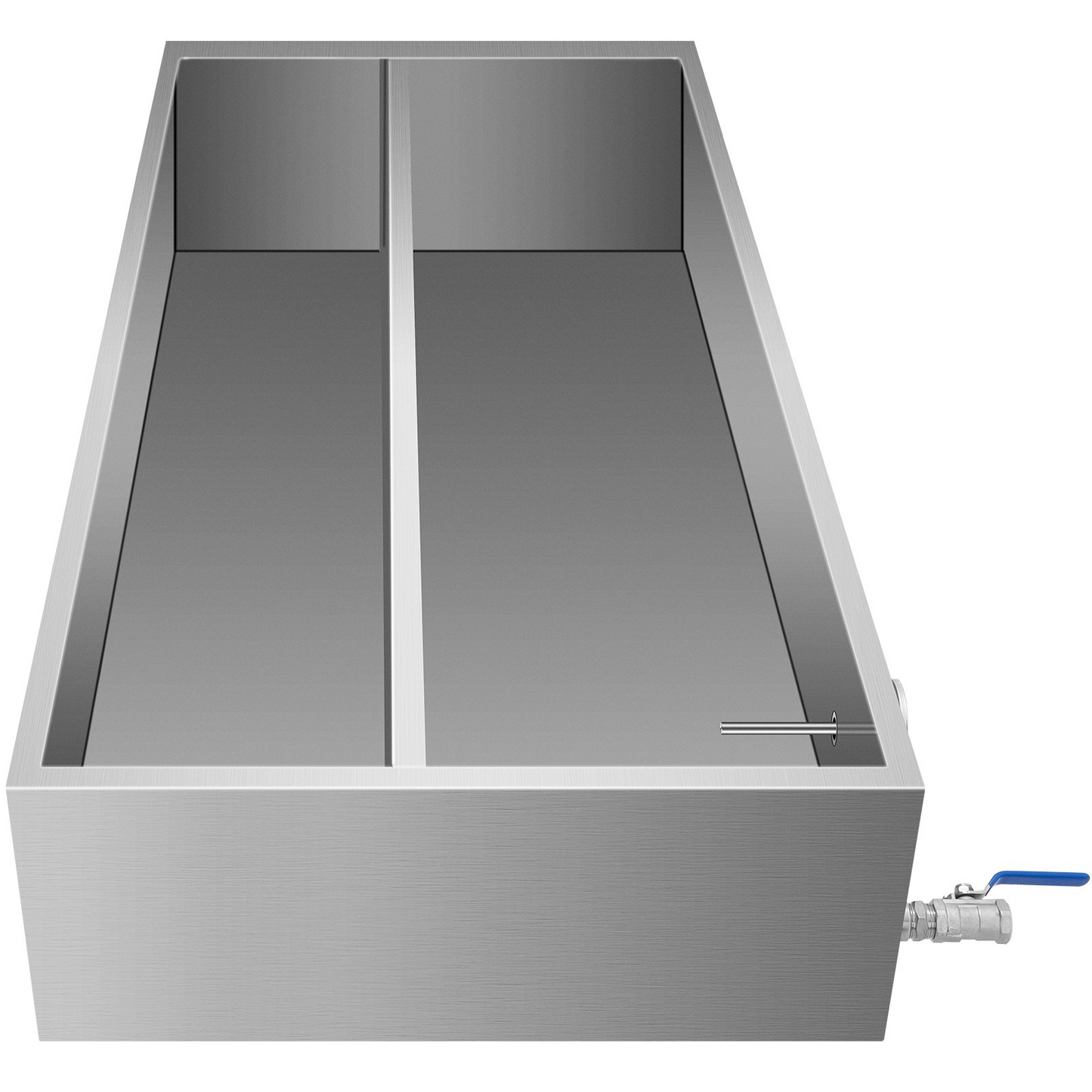 VEVOR Maple Syrup Evaporator Pan 48x24x9.4 Inch Stainless Steel Maple Syrup Boiling Pan with Valve and Thermometer and Divided Pan