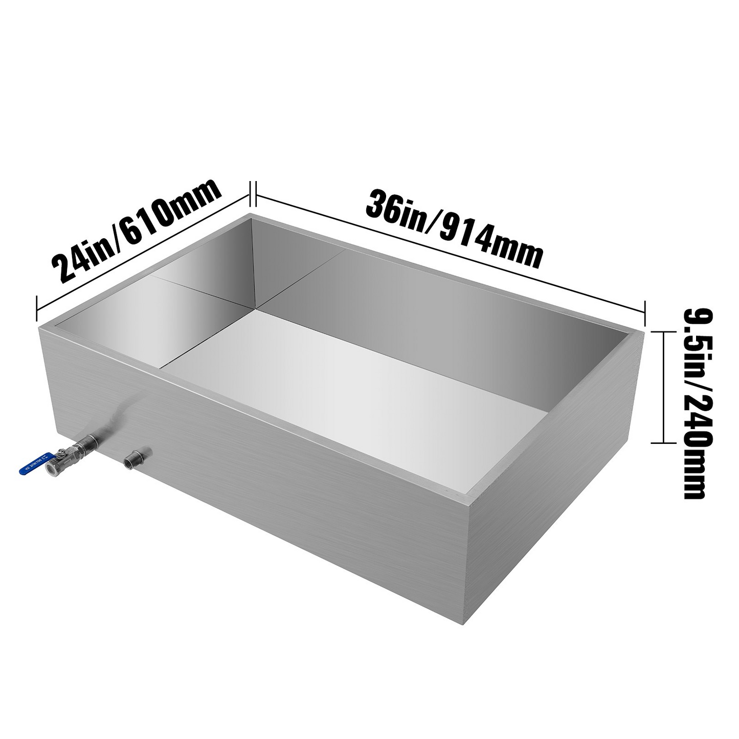 VEVOR Maple Syrup Evaporator Pan 36x24x9.5 Inch Stainless Steel Maple Syrup Boiling Pan with Valve