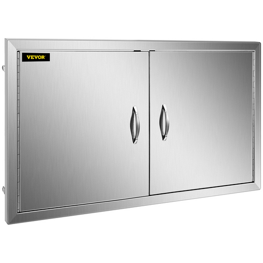 VEVOR BBQ Access Door 36W x 21H Inch, Double BBQ Door Stainless Steel, Outdoor Kitchen Doors for BBQ Island, Grill Station, Outside Cabinet