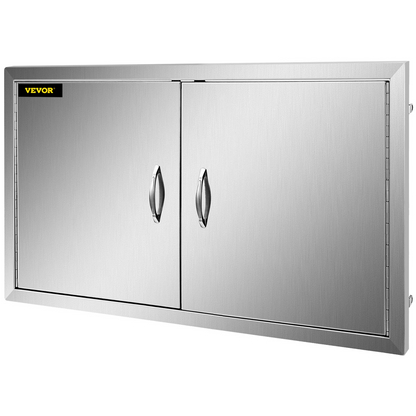 VEVOR BBQ Access Door 36W x 21H Inch, Double BBQ Door Stainless Steel, Outdoor Kitchen Doors for BBQ Island, Grill Station, Outside Cabinet