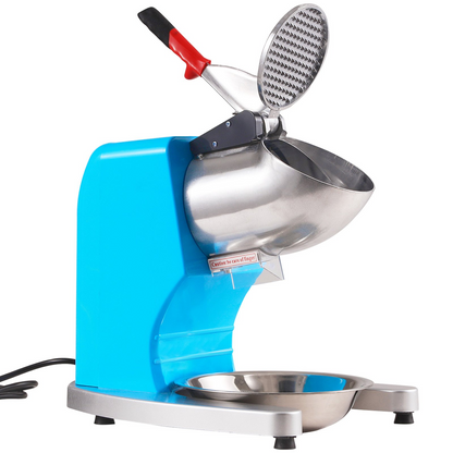 VEVOR Ice Crushers Machine, 220lbs Per Hour Electric Snow Cone Maker with 4 Blades, Stainless Steel Shaved Ice Machine with Cover and Bowl, 300W Ice Shaver Machine for Home and Commercial Use, Blue