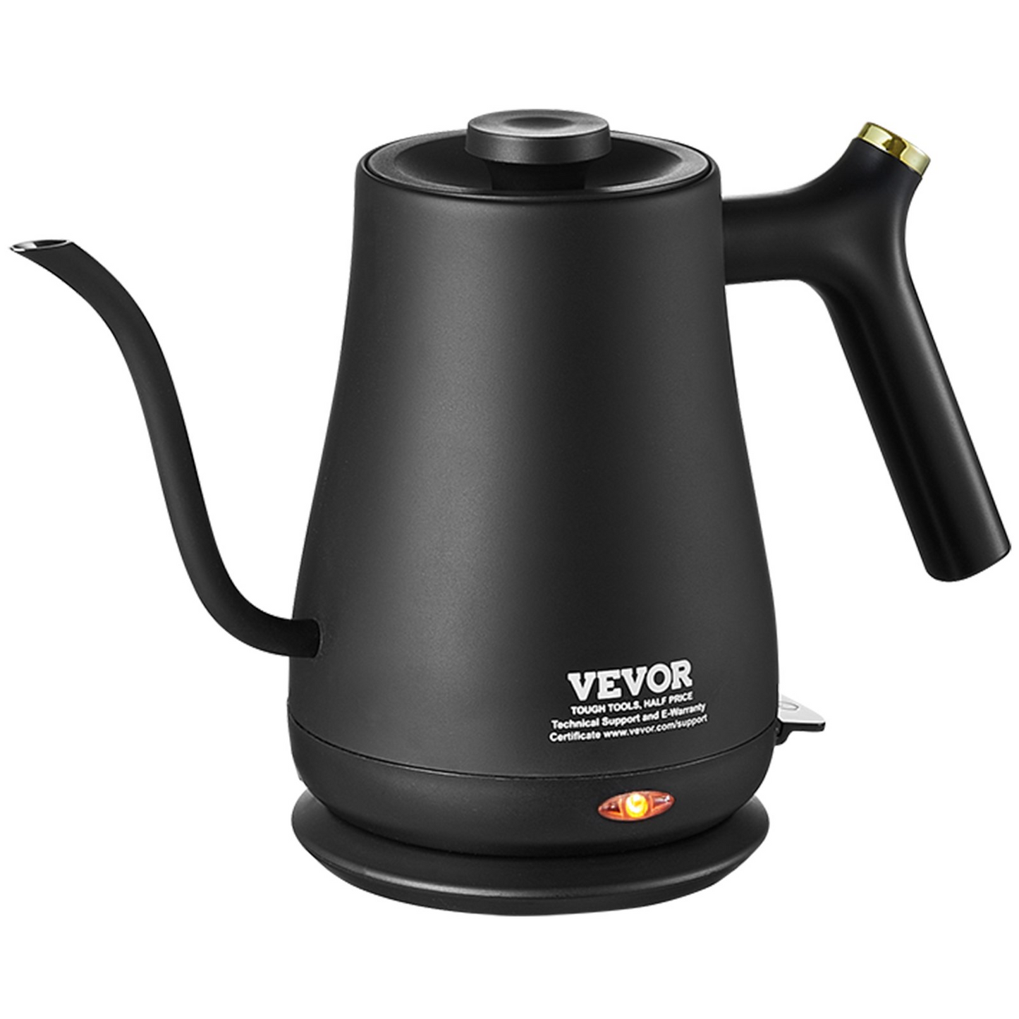 VEVOR 1L Electric Gooseneck Kettle, 1200W Fast Heating Gooseneck Pour Over Coffee Tea Kettle, 304 Food Grade Stainless Steel Hot Water Boiler Heater with Boil-Dry Protection, Auto Shut-off