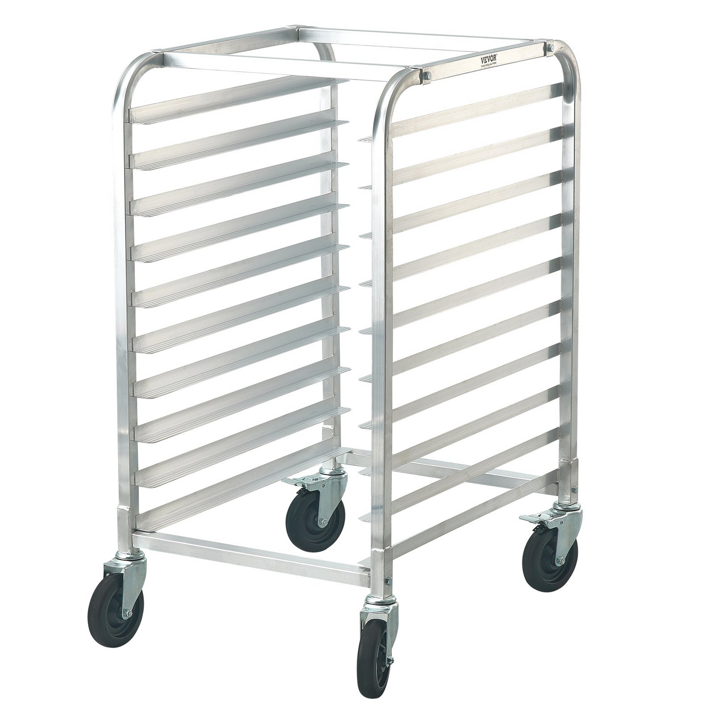 VEVOR Bun Pan Rack, 10-Tier Commercial Bakery Racks with Brake Wheels, Aluminum Racking Trolley Storage for Half & Full Sheet, Speed Rack For Kitchen Home, Bread Baking Equipment, 26"L x 20.3"W x 39"H