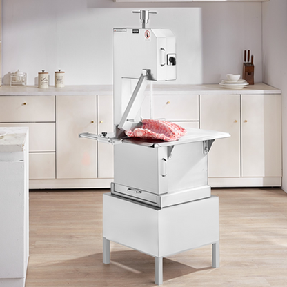 VEVOR Commercial Electric Meat Bandsaw, 2200W Stainless Steel Vertical Bone Sawing Machine, Workbeach 24.4" x 20.5", 0.16-8.7 Inch Cutting Thickness, Frozen Meat Cutter with 6 Blades for Rib Pork Beef