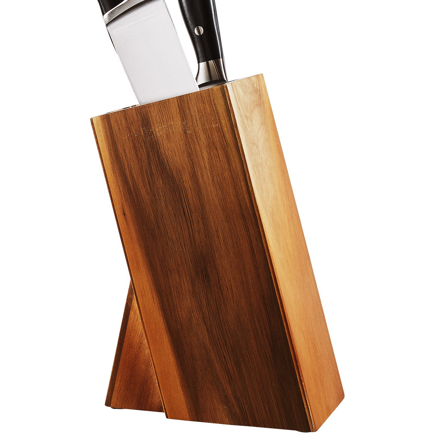 VEVOR Universal Knife Holder, Acacia Wood Knife Block Without Knives, Extra Large Knife Storage Holder Stand with PP Brush, Multifunctional Wooden Knife Organizer, Knife Rack for Kitchen Counter