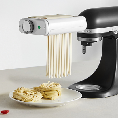 VEVOR Pasta Attachment for KitchenAid Stand Mixer, 3-IN-1 Stainless Steel Pasta Roller Cutter Set Including Pasta Sheet Roller, Spaghetti and Fettuccine Cutter, 8 Adjustable Thickness Knob Pasta Maker