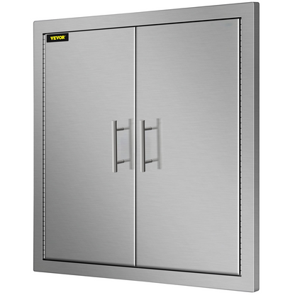 VEVOR 31 Inch BBQ Access Door 304 Stainless Steel BBQ Island 31W x 31H Inchs Double Door with Paper Towel Holder for Outdoor Kitchen