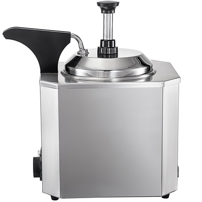 VEVOR Cheese Dispenser with Pump, 2.6 Qt Capacity Cheese Warmer, Stainless Steel Hot Fudge Warmer with Pump 650W Cheese Dispenser, 30-110℃ Temp Adjustable, for Hot Fudge Cheese Caramel