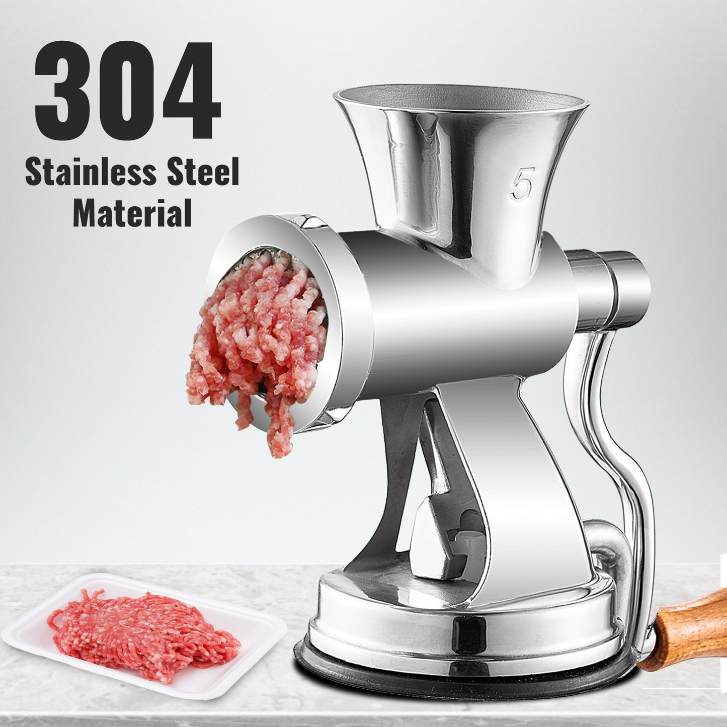 VEVOR Meat Grinder Manual 304 Stainless Steel Hand Operated Meat Grinder Multifunctional Crank Sausage Maker Coffee Powder Grinder for Household for Beef Chicken Pepper Mushroom Coffee