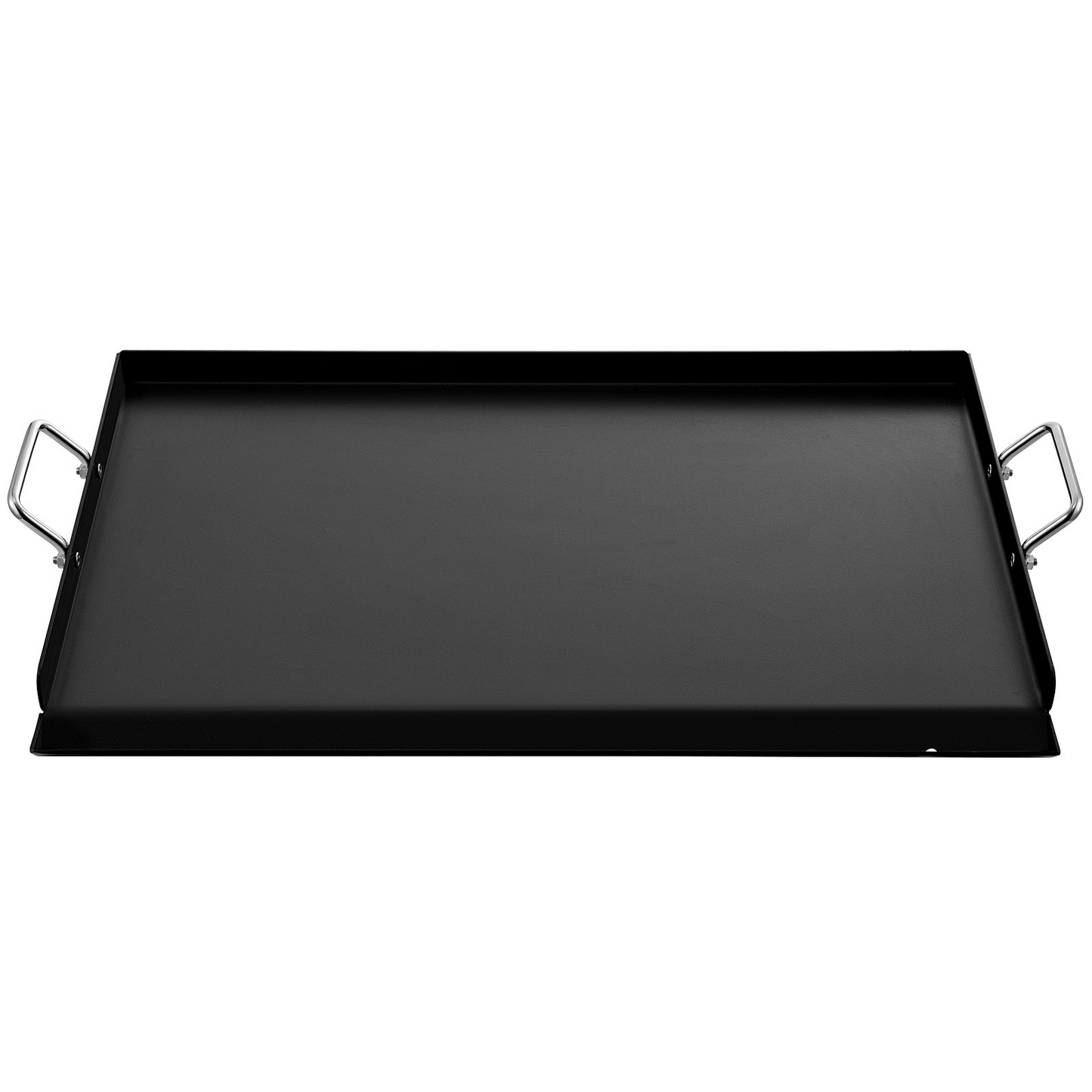 VEVOR Carbon Steel Griddle, 16" x 24" Griddle Flat Top Plate, Griddle for BBQ Charcoal/Gas Gril with 2 Handles, Rectangular Flat Top Grill with Extra Drain Hole for Tailgating and Parties