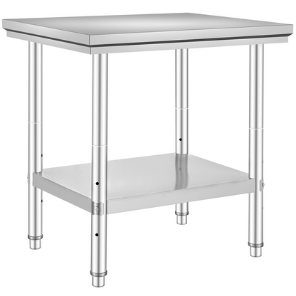 VEVOR Commercial Worktable & Workstation 24 x 30 x 32 Inch Stainless Steel Work Table Heavy Duty Commercial Food Prep Work Table for Home, Kitchen, Restaurant Metal Prep Table with Adjustable Feet