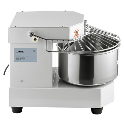 VEVOR Commercial Food Mixer, 8.5Qt Capacity, 450W Dual Rotating Dough Kneading Machine with Food-grade Stainless Steel Bowl, Security Shield & Timer Included, Baking Equipment for Restaurant Pizzeria