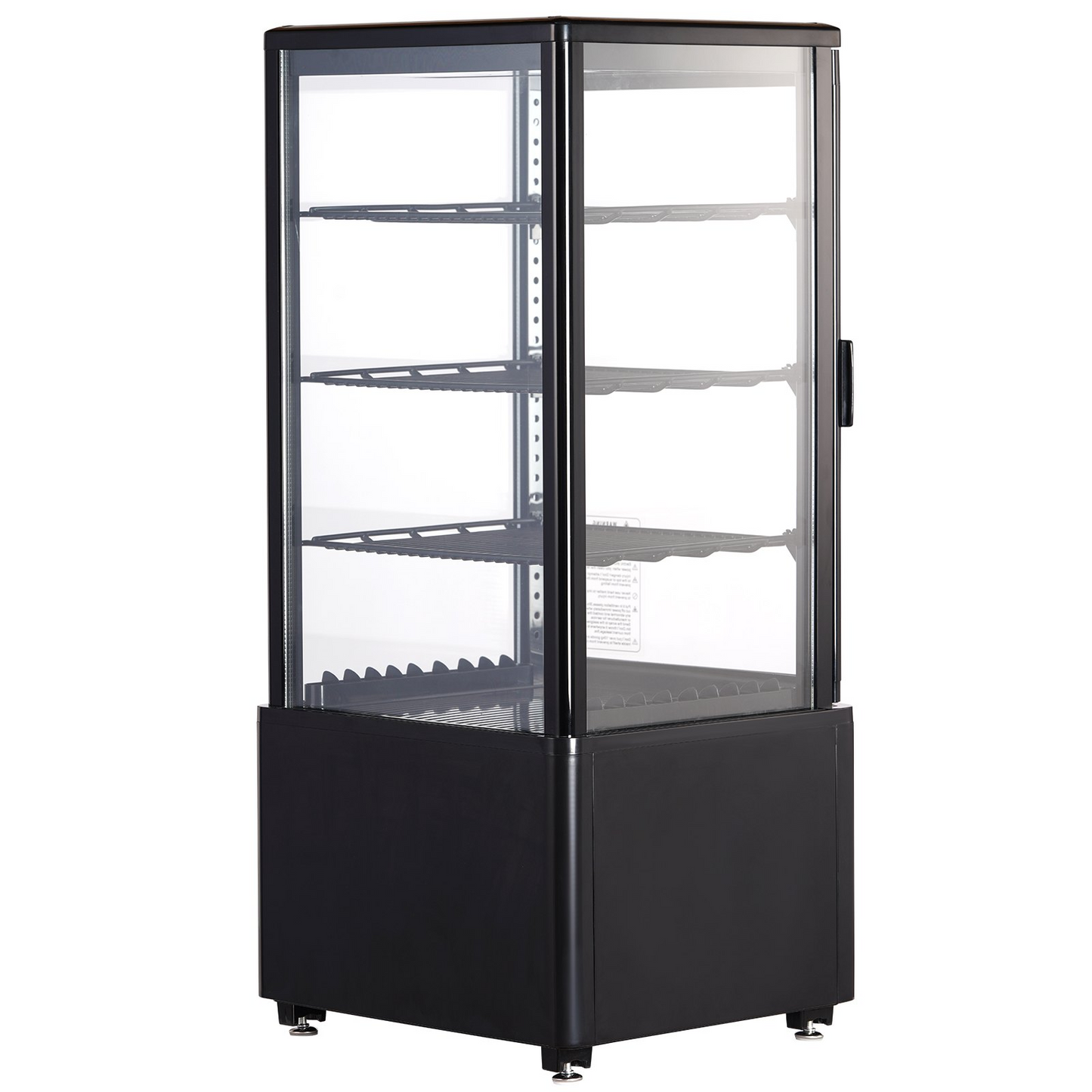 VEVOR Refrigerated Display Case, 3 Cu.Ft./85L Countertop Pastry Display Case, 3-Tier Commercial Display Refrigerator with LED Lighting, TURBO Cooling, Frost-Free Air-Cooling, Locked Door for Bakery