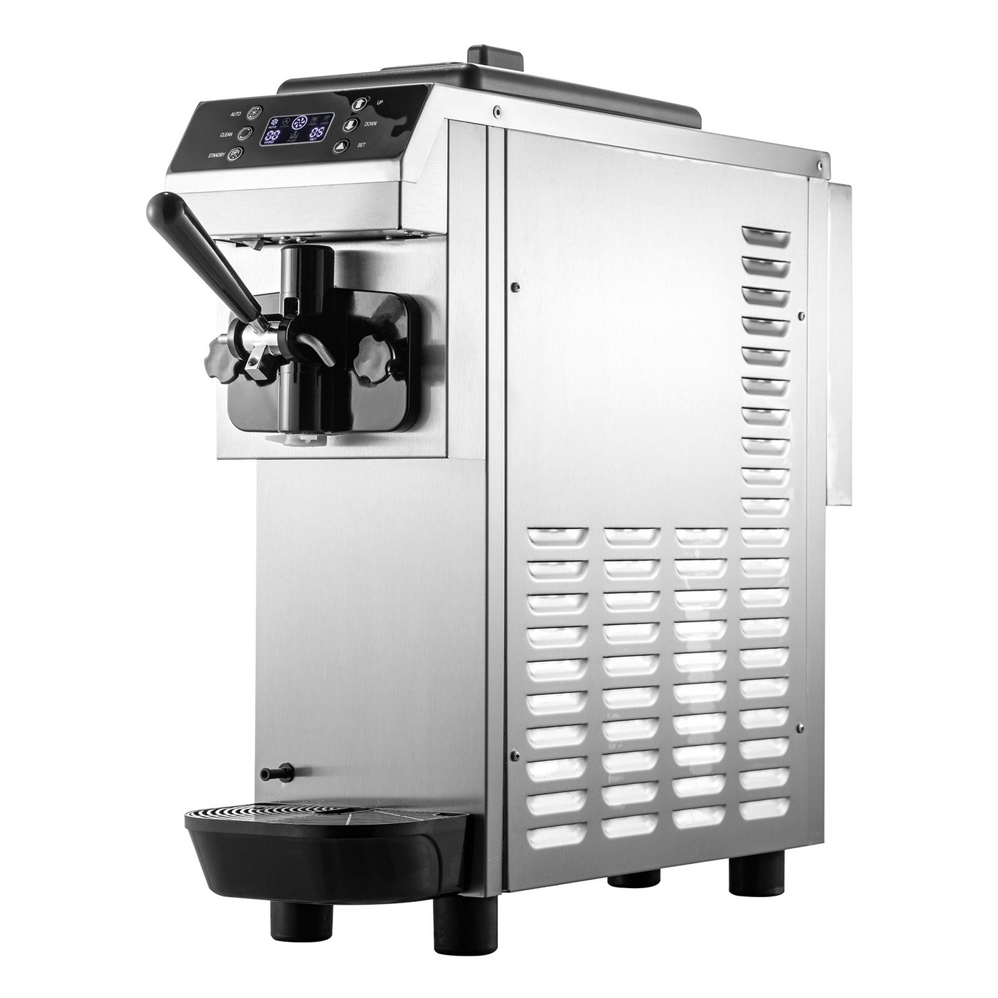 VEVOR Commercial Soft Ice Cream Machine, 13L/H (3.4Gal/H) Ice Cream Machine, Single-Flavor Gelato Machine Commercial w/Pre-Cooling, 1200W Countertop Yogurt Maker Machine w/LED Intelligent Panel