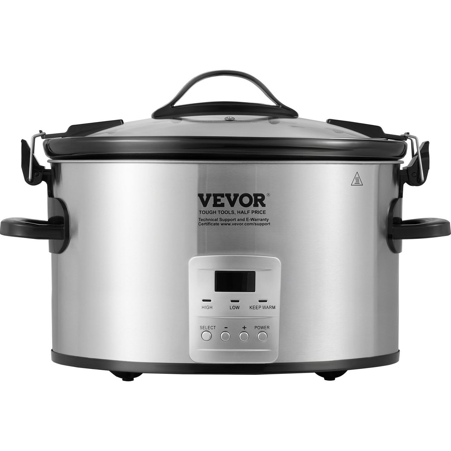 VEVOR Slow Cooker, 8QT 320W Electric Slow Cooker Pot with 3-Level Heat Settings Digital Slow Cookers with 20 Hours Max Timer, Locking Lid, Ceramic Inner Pot for Home/Commercial Use