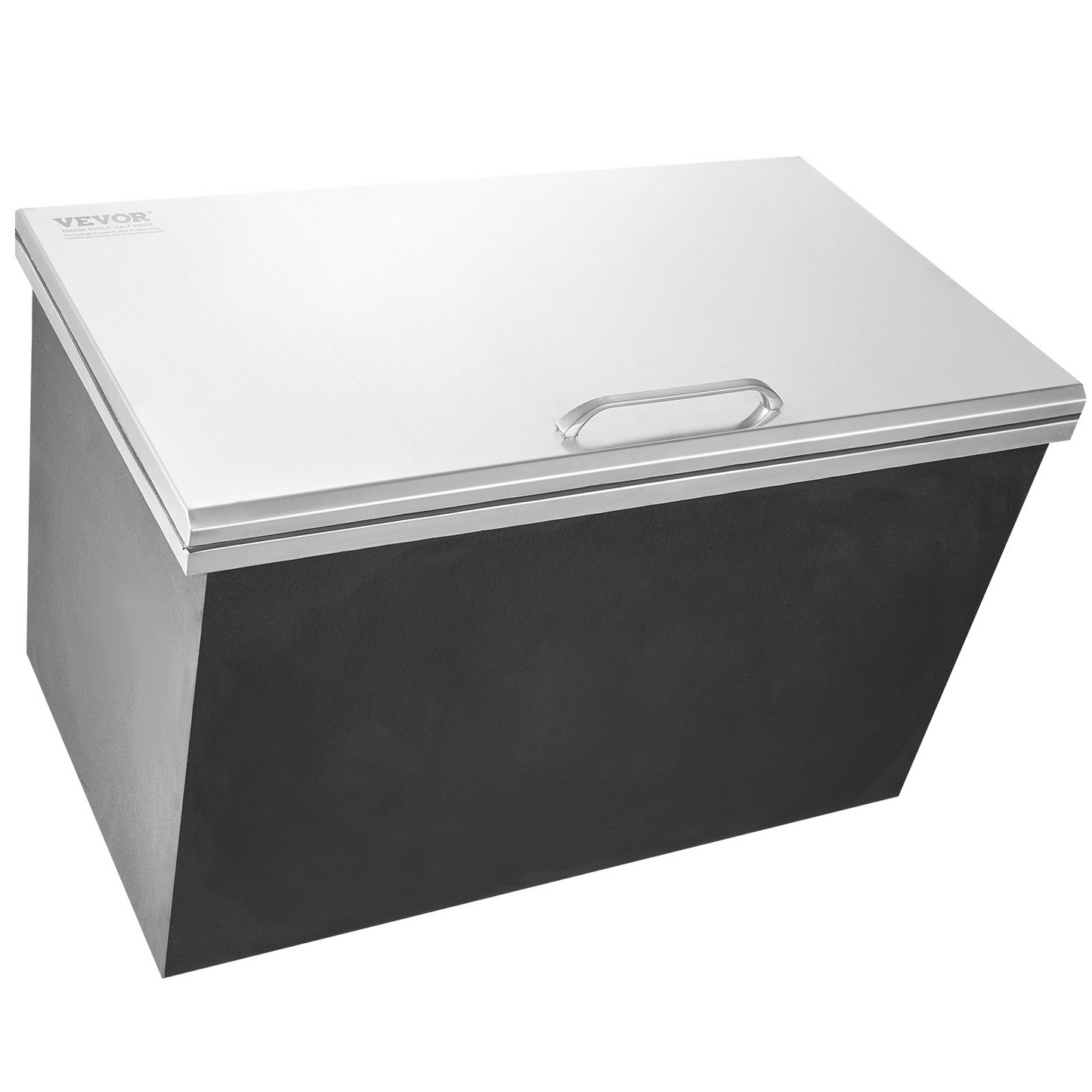 VEVOR Drop in Ice Chest, 24"L x 20"W x 15"H Stainless Steel Ice Cooler, Commercial Ice Bin with Hinged Cover, 40 qt Outdoor Kitchen Ice Bar, Drain-pipe and Drain Plug Included, for Cold Wine Beer