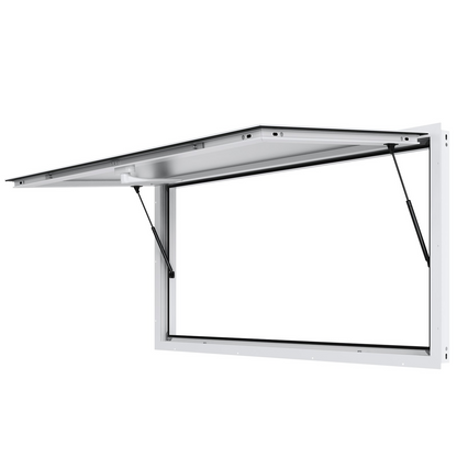 VEVOR Concession Window 72"x48", Aluminum Alloy Food Truck Service Window with Awning Door & Drag Hook, Up to 85 Degrees Stand Serving Window for Food Trucks Concession Trailers, Glass Not Included