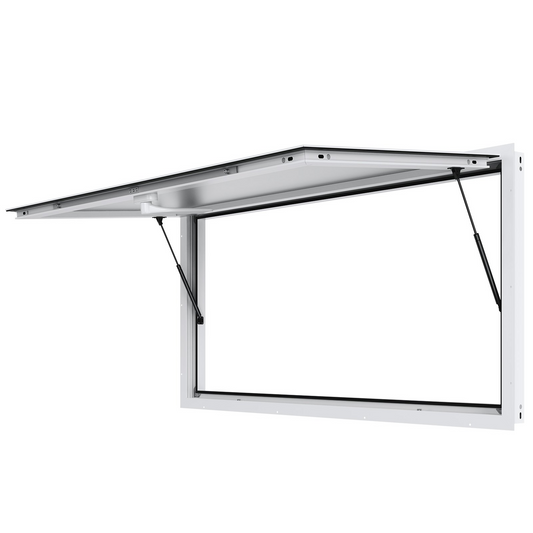 VEVOR Concession Window 74"x40", Aluminum Alloy Food Truck Service Window with Awning Door & Drag Hook, Up to 85 Degrees Stand Serving Window for Food Trucks Concession Trailers, Glass Not Included