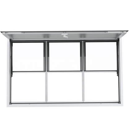 VEVOR Concession Window 60"x36", Aluminum Alloy Food Truck Service Window with Vertical Lifting Windows & Awning Door & Drag Hook, Up to 85 Degrees Serving Window for Food Trucks Concession Trailers