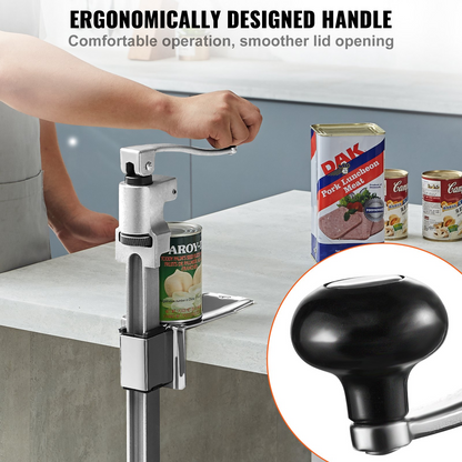 VEVOR Manual Can Opener, Commercial Table Opener for Large Cans, Heavy Duty Can Opener with Base, Adjustable Height Industrial Jar Opener For Cans Up to 11.8" Tall, for Restaurant Hotel Home Bar