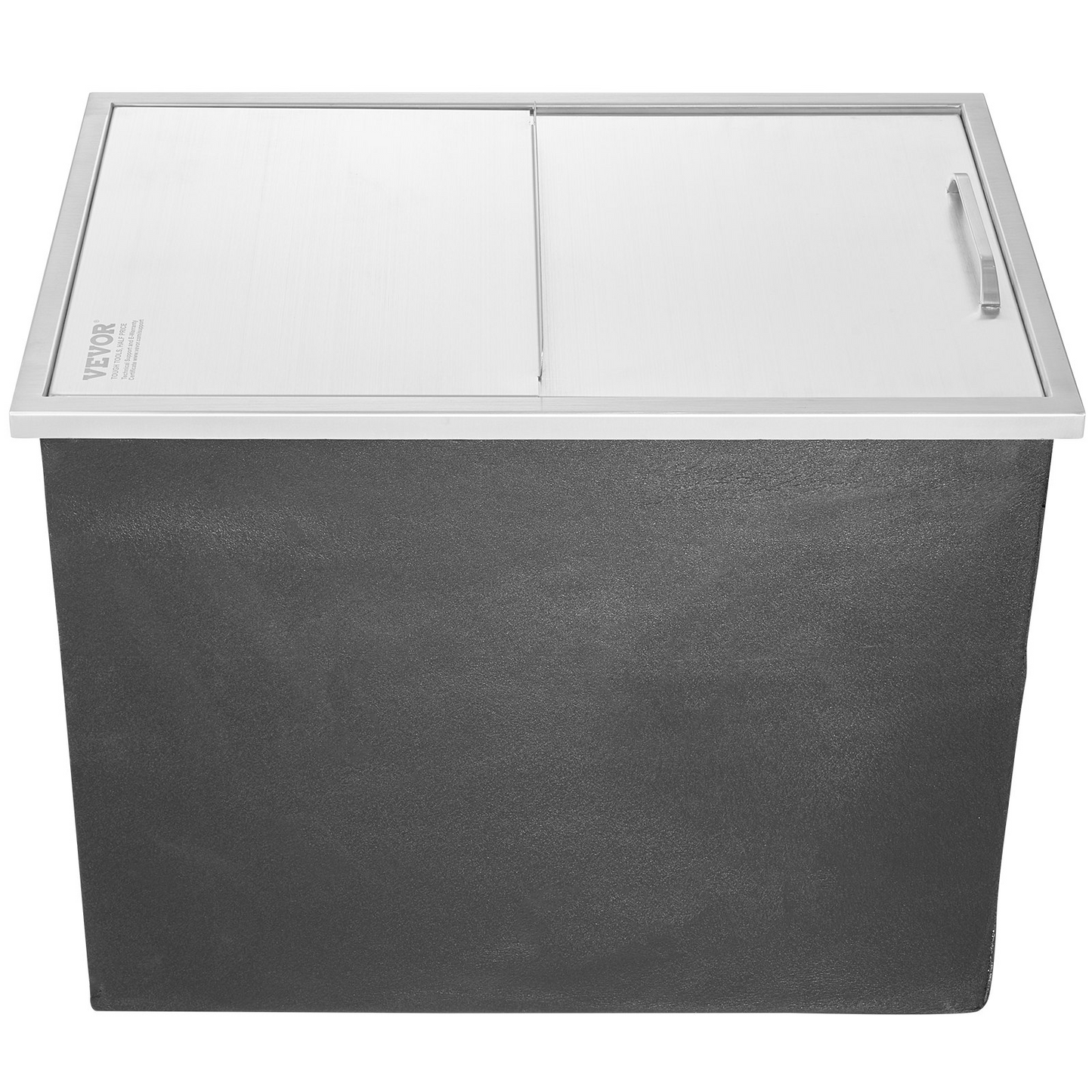 VEVOR Drop in Ice Chest, 27"L x 18"W x 21"H Stainless Steel Ice Cooler, Commercial Ice Bin with Sliding Cover, 40.9 qt Outdoor Kitchen Ice Bar, Drain-pipe and Drain Plug Included, for Cold Wine Beer