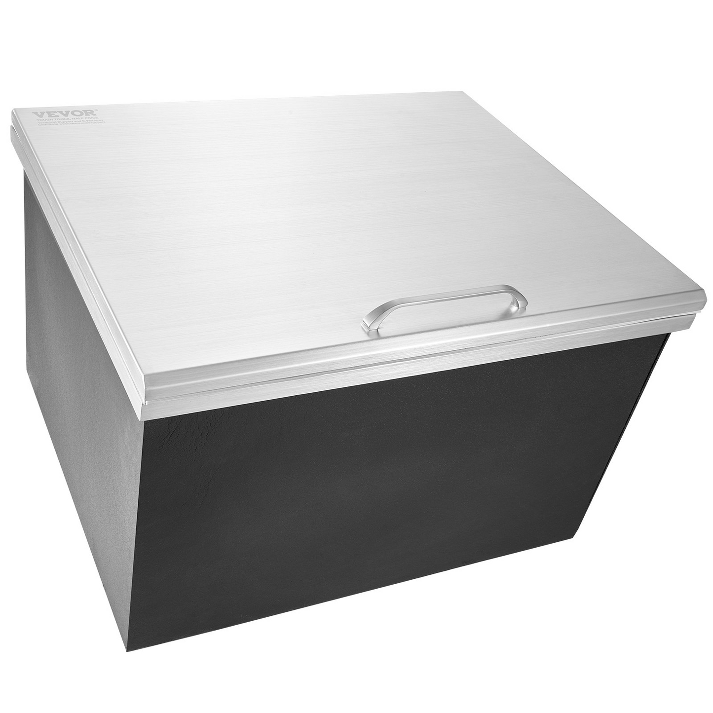 VEVOR Drop in Ice Chest, 28"L x 16"W x 17"H Stainless Steel Ice Cooler, Commercial Ice Bin with Hinged Cover, 40 qt Outdoor Kitchen Ice Bar, Drain-pipe and Drain Plug Included, for Cold Wine Beer