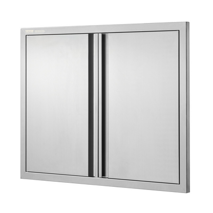 VEVOR BBQ Access Door, 31W x 24H Inch Double Outdoor Kitchen Door, Stainless Steel Flush Mount Door, Wall Vertical Door with Recessed Handles , for BBQ Island, Grilling Station, Outside Cabinet