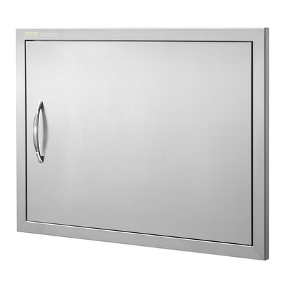 VEVOR BBQ Access Door, 27W x 20H Inch Single Outdoor Kitchen Door, Stainless Steel Flush Mount Door, Wall Vertical Door with Handle, for BBQ Island, Grilling Station, Outside Cabinet