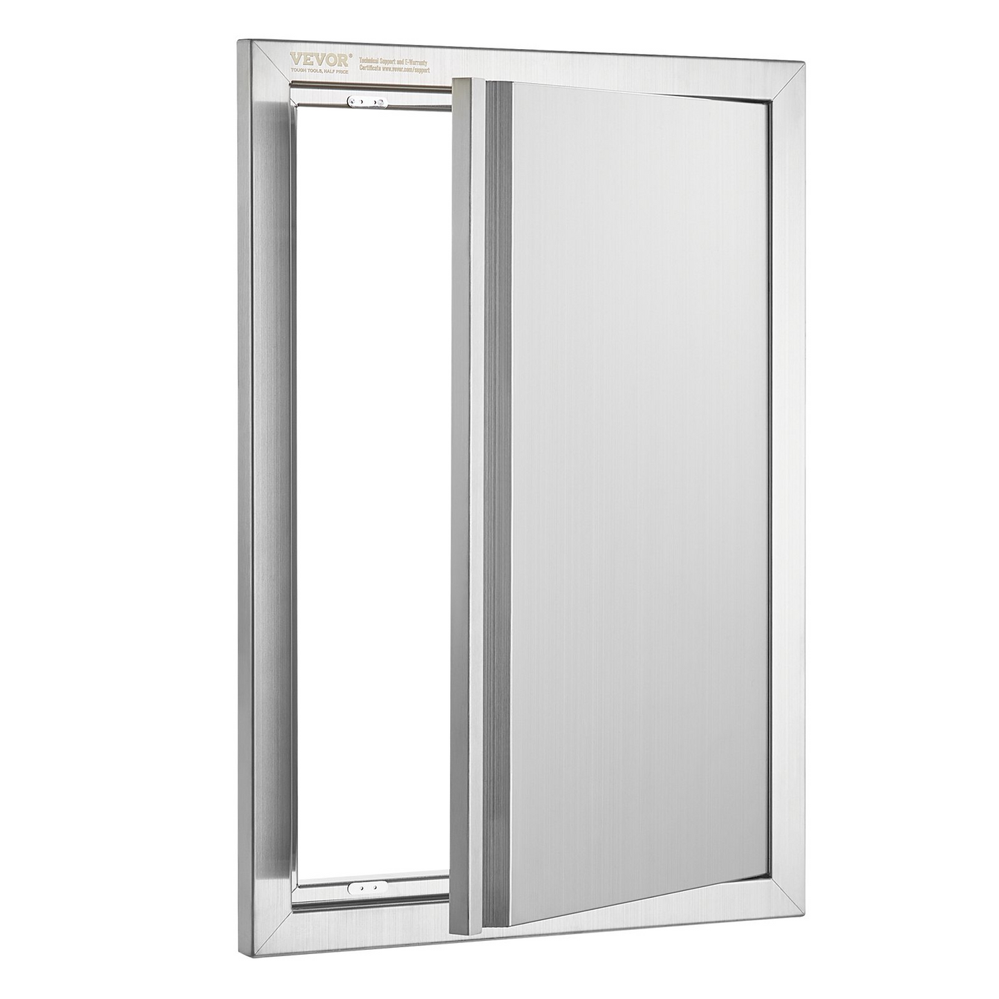 VEVOR BBQ Access Door, 17W x 24H Inch Single Outdoor Kitchen Door, Stainless Steel Flush Mount Door, Wall Vertical Door with Recessed Handle, for BBQ Island, Grilling Station, Outside Cabinet