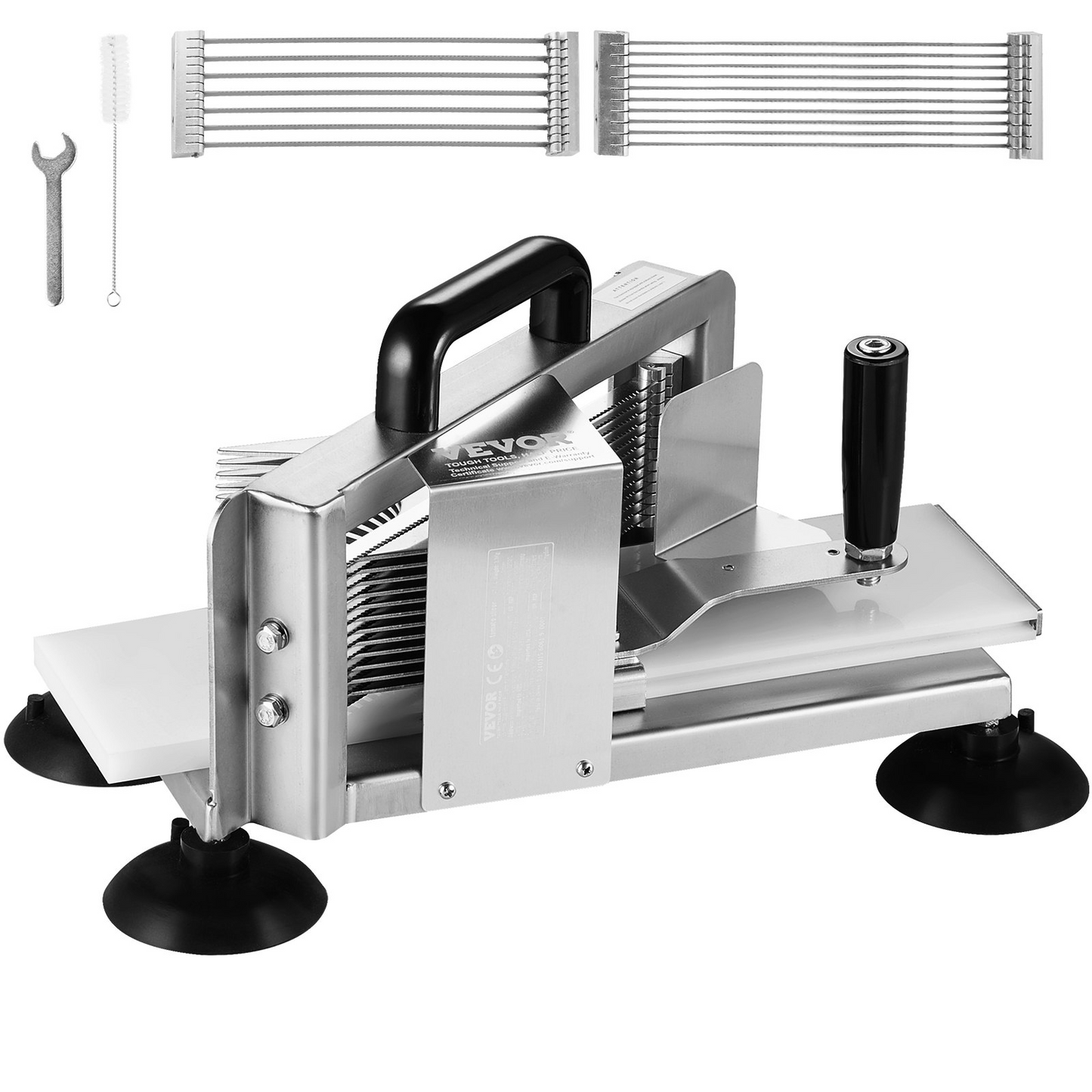 VEVOR Commercial Tomato Slicer, 1/4"+3/8"+3/16" Tomato Cutter Slicer, Stainless Steel Heavy Duty Tomato Slicer Machine, Manual Tomato Slicer with Non-slip Feet, Cutting Tomatoes, Cucumbers, Bananas