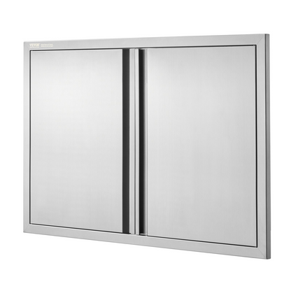 VEVOR BBQ Access Door, 36W x 24H Inch Double Outdoor Kitchen Door, Stainless Steel Flush Mount Door, Wall Vertical Door with Recessed Handles , for BBQ Island, Grilling Station, Outside Cabinet