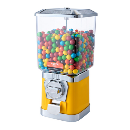 VEVOR 17"H Gumball Machine Vending Coin Bank Vintage Candy Dispenser PC Yellow