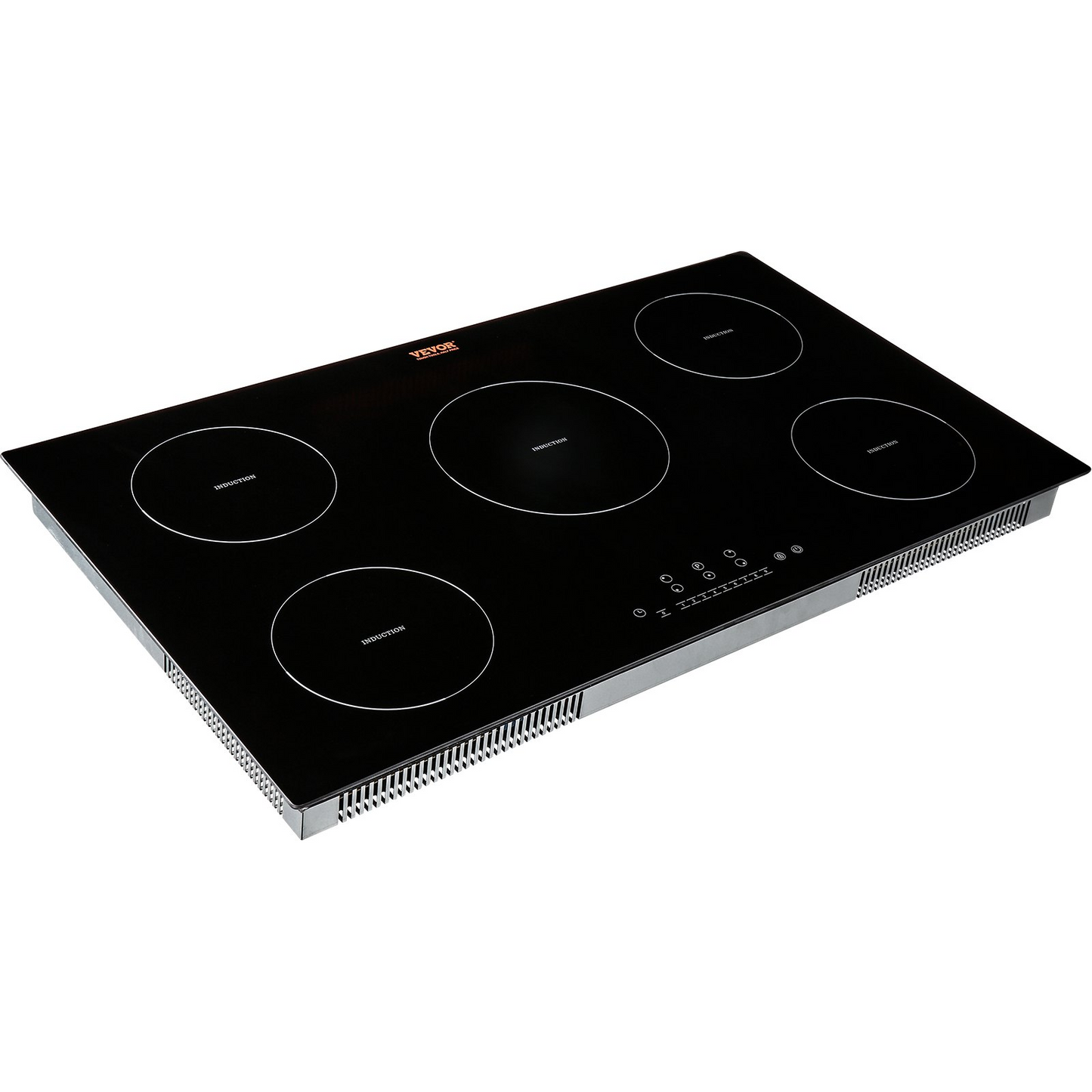 VEVOR Electric Cooktop, 5 Burners, 36'' Induction Stove Top, Built-in Magnetic Cooktop 9200W, 9 Heating Level Multifunctional Burner, LED Touch Screen w/ Child Lock & Over-Temperature Protection