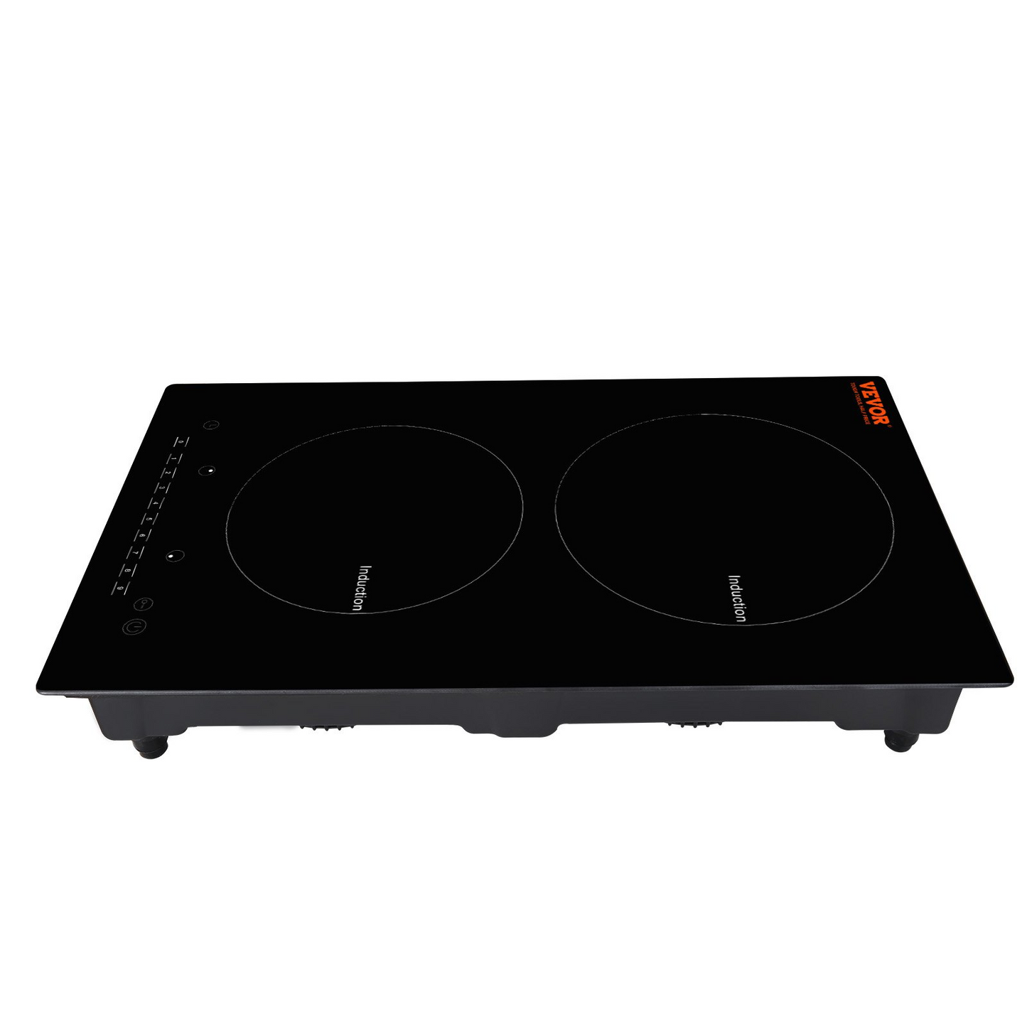 VEVOR Electric Cooktop, 2 Burners, 12'' Induction Stove Top, Built-in Magnetic Cooktop 1800W, 9 Heating Level Multifunctional Burner, LED Touch Screen w/ Child Lock & Over-Temperature Protection