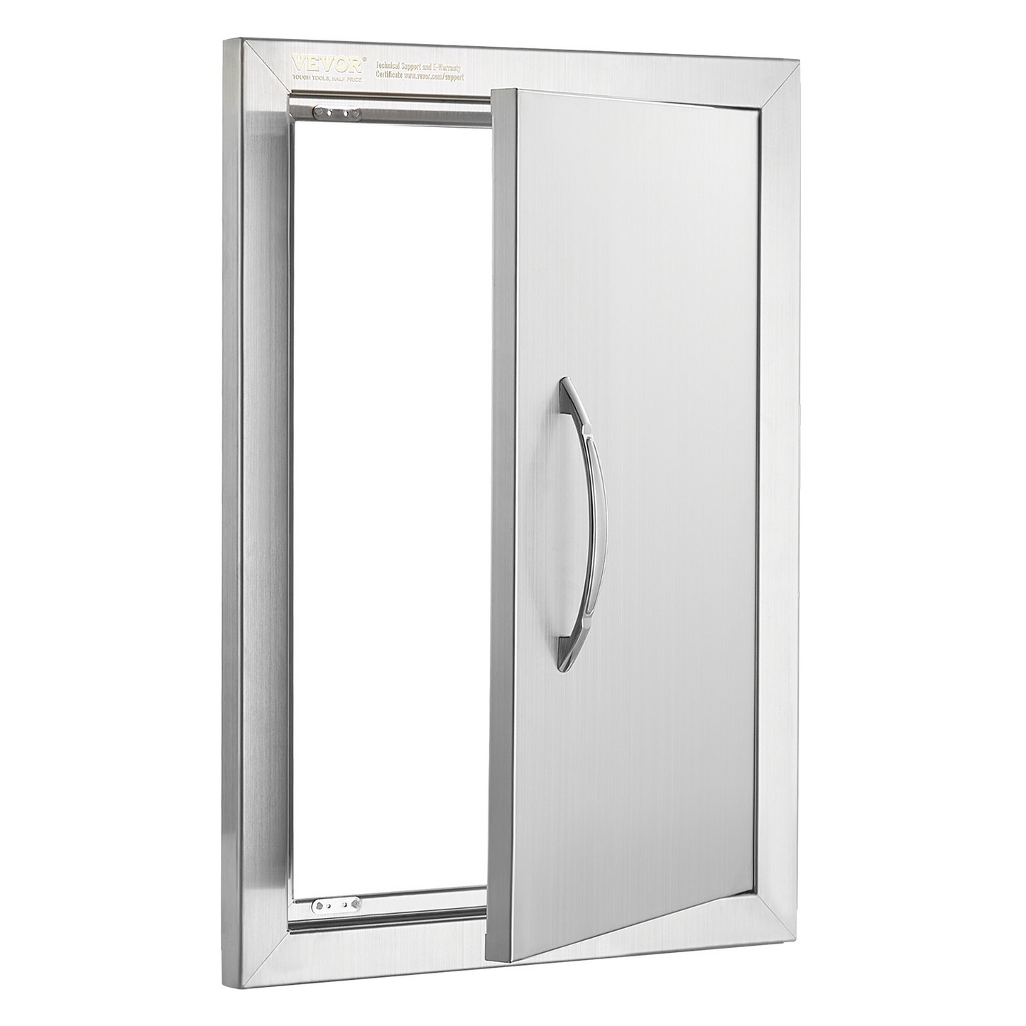 VEVOR BBQ Access Door, 14W x 20H Inch Single Outdoor Kitchen Door, Stainless Steel Flush Mount Door, Wall Vertical Door with Handle, for BBQ Island, Grilling Station, Outside Cabinet