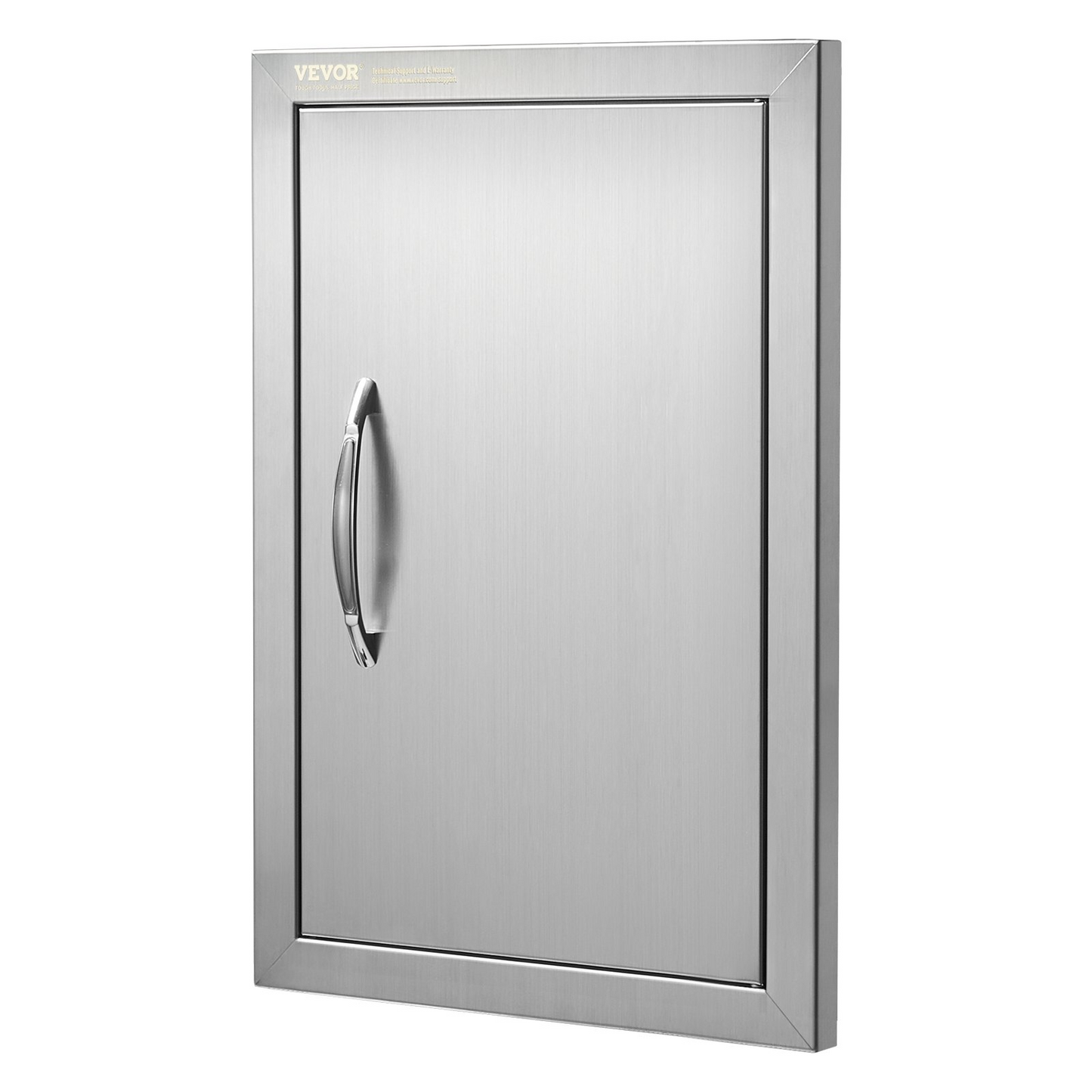 VEVOR BBQ Access Door, 14W x 20H Inch Single Outdoor Kitchen Door, Stainless Steel Flush Mount Door, Wall Vertical Door with Handle, for BBQ Island, Grilling Station, Outside Cabinet