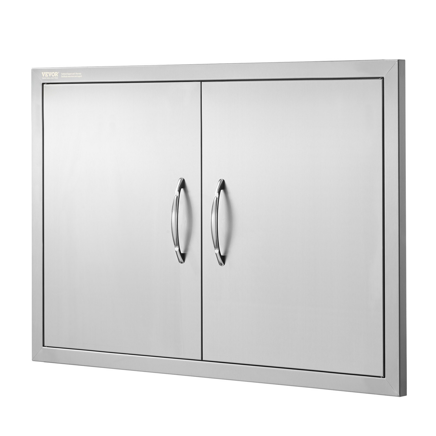 VEVOR BBQ Access Door, 33W x 22H Inch Double Outdoor Kitchen Door, Stainless Steel Flush Mount Door, Wall Vertical Door with Handles, for BBQ Island, Grilling Station, Outside Cabinet