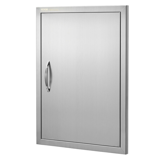 VEVOR BBQ Access Door, 20W x 27H Inch Single Outdoor Kitchen Door, Stainless Steel Flush Mount Door, Wall Vertical Door with Handle, for BBQ Island, Grilling Station, Outside Cabinet