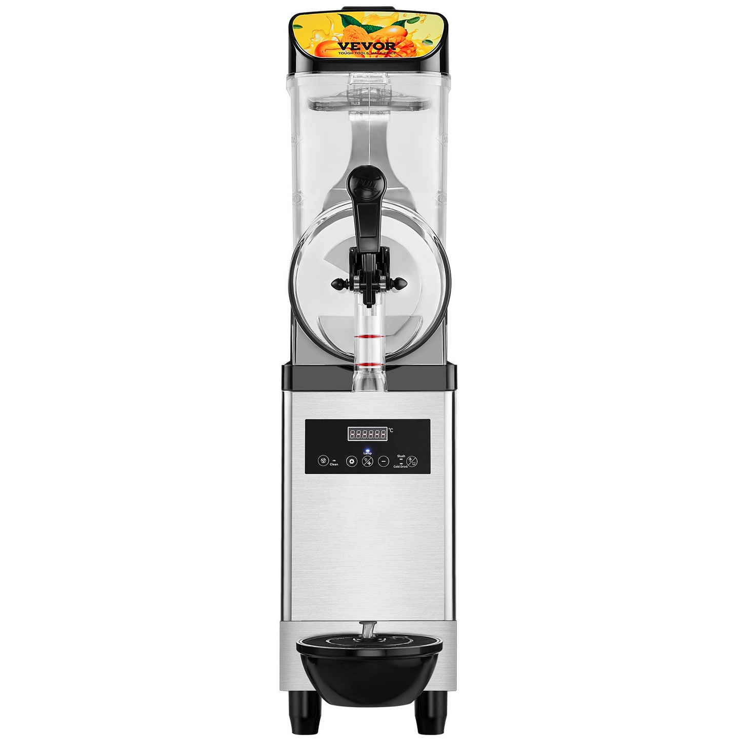 VEVOR Commercial Slushy Machine, 12L/3.2Gal Single Bowl, 50 Cups Margarita Machine, 500W Stainless Steel Margarita Smoothie Frozen Drink Maker, Slushie Machine for Party Cafe Restaurants Bars Home Use