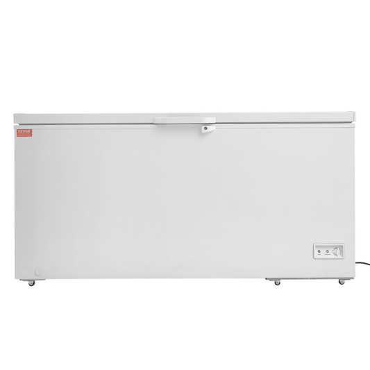 VEVOR Chest Freezer, 17.2 Cu.ft / 488 L Large Deep Freezer & 4 Removable Baskets, Freestanding Top Open Door Commercial Chest Freezers with Locking Lid, 7-Level Adjustable Temp, LED Lighting, 6 Wheels