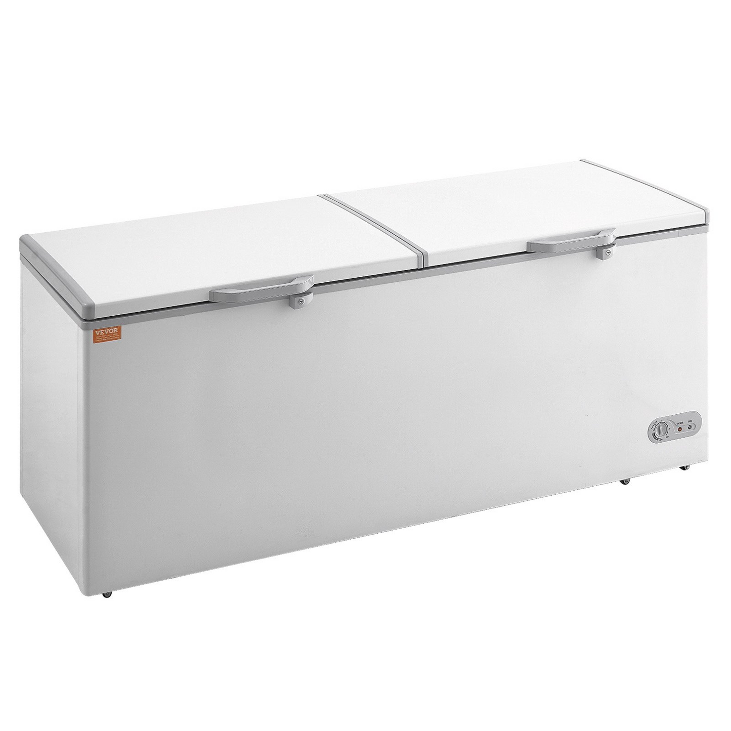 VEVOR Chest Freezer, 19.8 Cu.ft / 561 L Large Deep Freezer with Split Top Double Locking Lids, Freestanding Commercial Chest Freezer & 4 Removable Baskets, 7-Level Adjustable Temp, LED Light, 6 Wheels