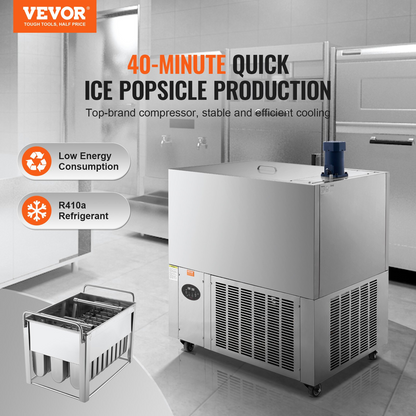 VEVOR Commercial Popsicle Machine 4 Mold Set - 120 PCS Ice Pops Making Machine