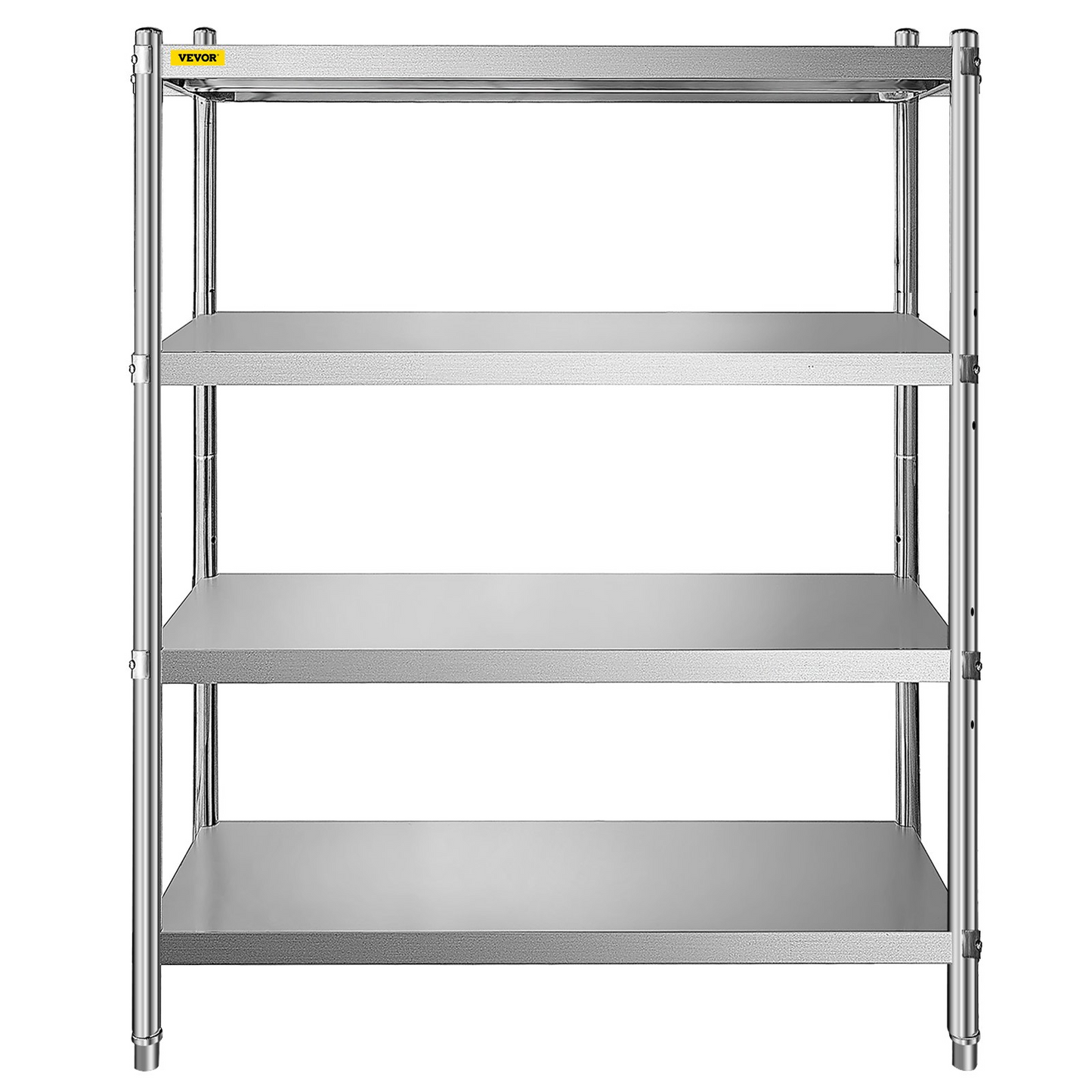 VEVOR Stainless Steel Shelving 48x24x59 Inch 4 Tier Adjustable Shelf Storage Unit Stainless Steel Heavy Duty Shelving for Kitchen Commercial Office Garage Storage 330lb Per Shelf