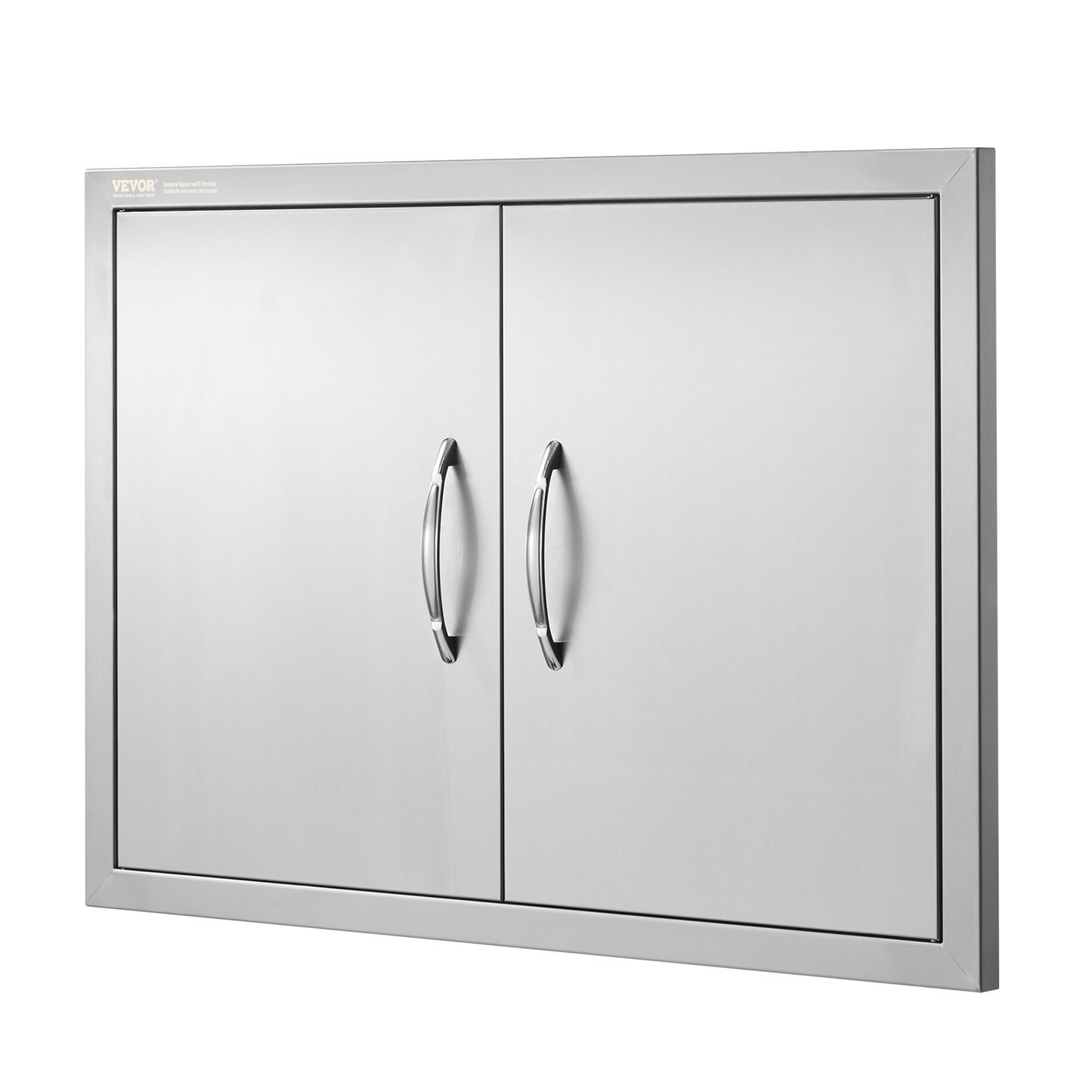 VEVOR BBQ Access Door, 30W x 21H Inch Double Outdoor Kitchen Door, Stainless Steel Flush Mount Door, Wall Vertical Door with Handles, for BBQ Island, Grilling Station, Outside Cabinet