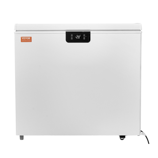 VEVOR Chest Freezer, 10 Cu.ft / 283 L Compact Deep Freezer, Free Standing Top Open Door Compact Freezers with 2 Removable Baskets & Adjustable Thermostat, Energy Saving & Low Noise, White