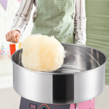 VEVOR Electric Cotton Candy Machine, 1000W Candy Floss Maker, Commercial Cotton Candy Machine with Stainless Steel Bowl, and Sugar Scoop, Perfect for Home Kids Birthday, Family Party (Pink)