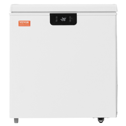 VEVOR Chest Freezer, 3.88 Cu.ft / 110 L Compact Deep Freezer, Free Standing Top Open Door Compact Freezers with 2 Removable Baskets & Adjustable Thermostat, Energy Saving & Low Noise, White