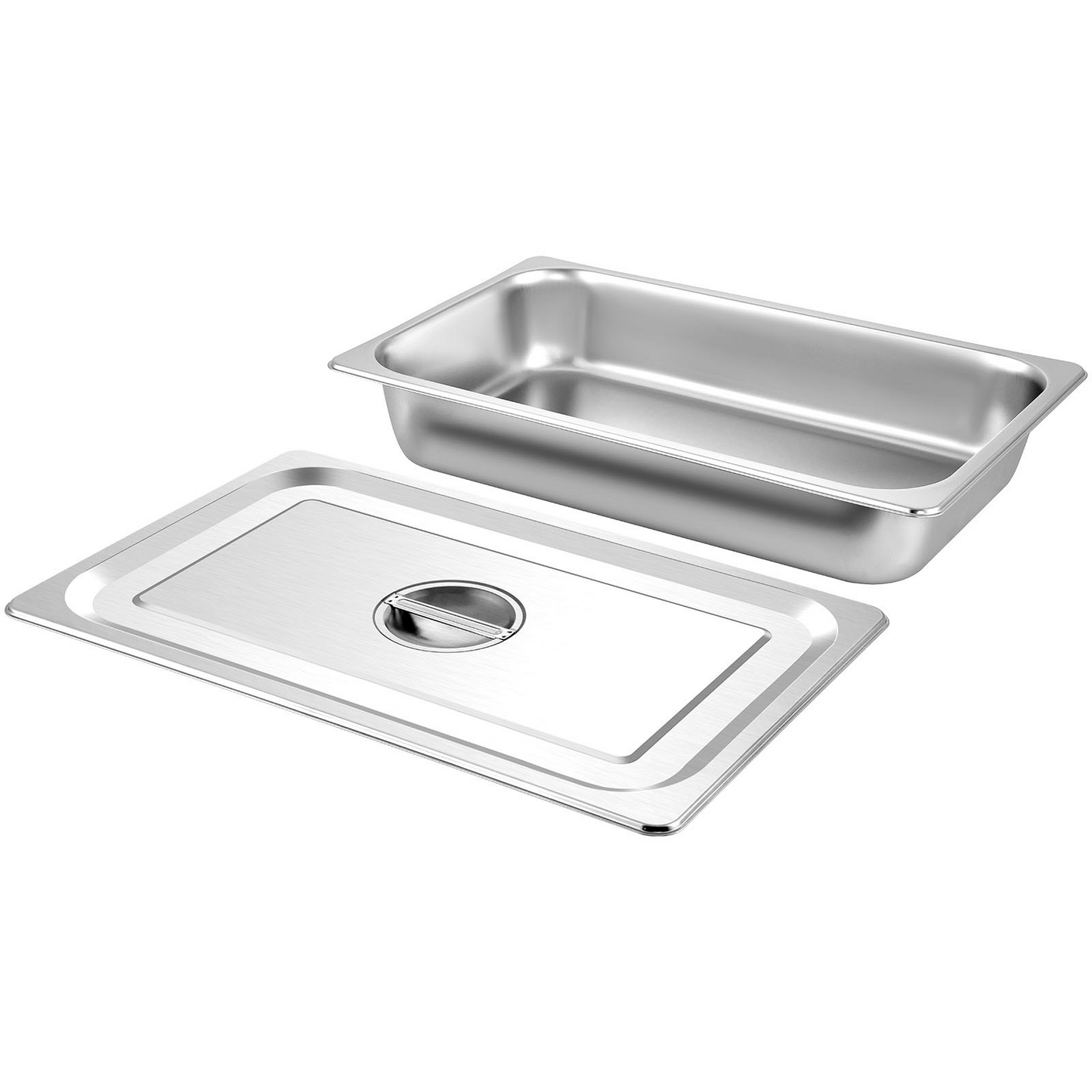 VEVOR 4 Pack Steam Table Pans 20.9 x 12.8 x 3.9 Inch Deep Steam Table Pan Full Size 13L Deep Food Container Stainless Steel Oven Tray Hotel Pans Anti-Jam Steam Table Food Pan