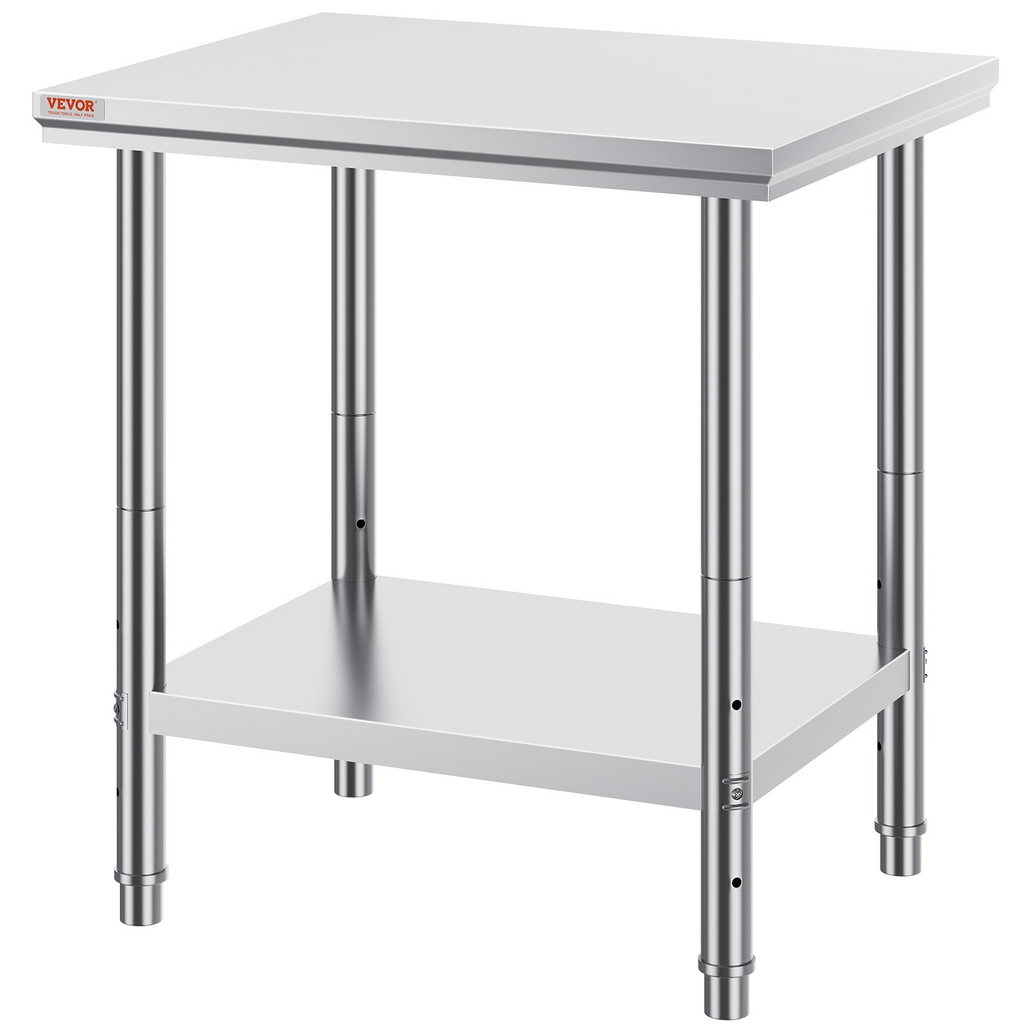 VEVOR Commercial Worktable & Workstation 24 x 30 x 32 Inch Stainless Steel Work Table Heavy Duty Commercial Food Prep Work Table for Home, Kitchen, Restaurant Metal Prep Table with Adjustable Feet