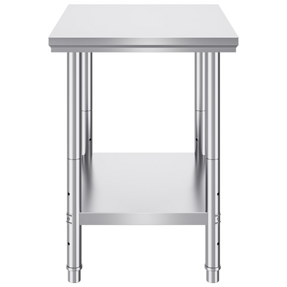 VEVOR Commercial Worktable & Workstation 24 x 30 x 32 Inch Stainless Steel Work Table Heavy Duty Commercial Food Prep Work Table for Home, Kitchen, Restaurant Metal Prep Table with Adjustable Feet